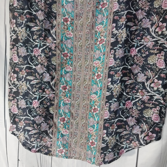 Soft Surroundings 100% Silk Floral Sleeveless Button-Up Blouse - Picture 9 of 9